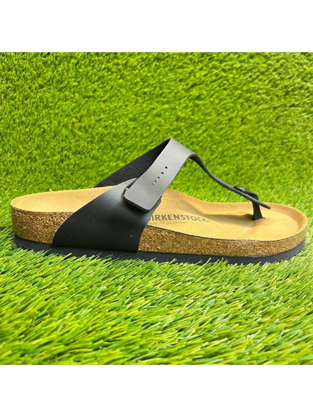 Birkenstock Gizeh Birko-Flor Mens Size 9 Black Brown Beach Outdoor Thong Sandals